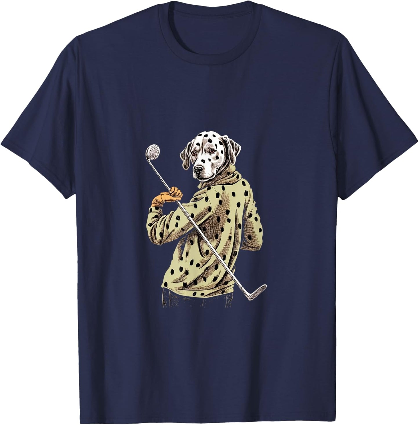 Golfer Dalmatian Golf Club Golf Player Dog Lover Golfing Men Women T-Shirt - T-Shirt | Navy