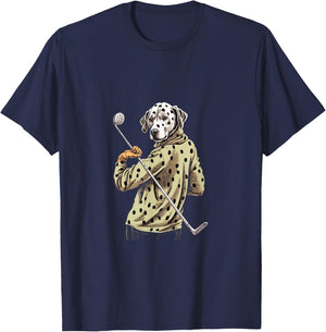 Golfer Dalmatian Golf Club Golf Player Dog Lover Golfing Men Women T-Shirt - T-Shirt | Navy