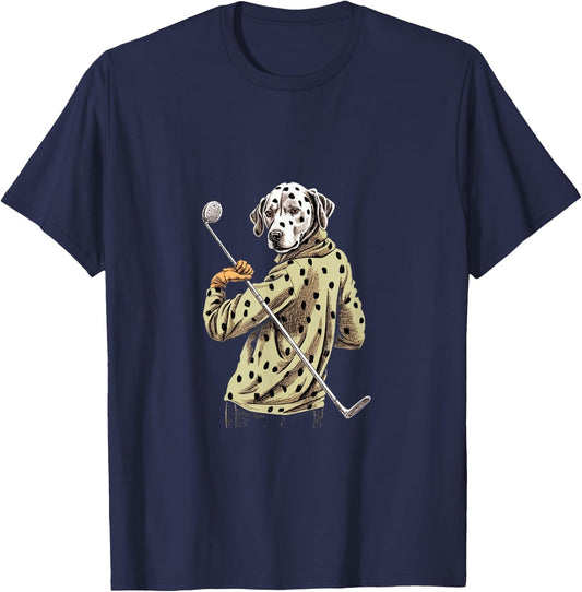 Golfer Dalmatian Golf Club Golf Player Dog Lover Golfing Men Women T-Shirt - T-Shirt | Navy