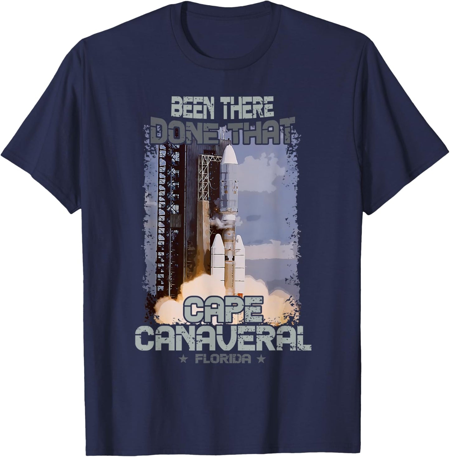 Cape Canaveral Space Station Spaceflight Launch T-Shirt - T-Shirt | Navy