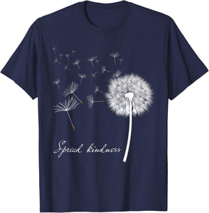 Spread Kindness Dandelion Blowing Flower Girl T-Shirt - T-Shirt | Navy