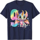 9th Birthday Shirt Dragon Party Rainbow Girl Dragon Nine 9 T-Shirt - T-Shirt | Navy