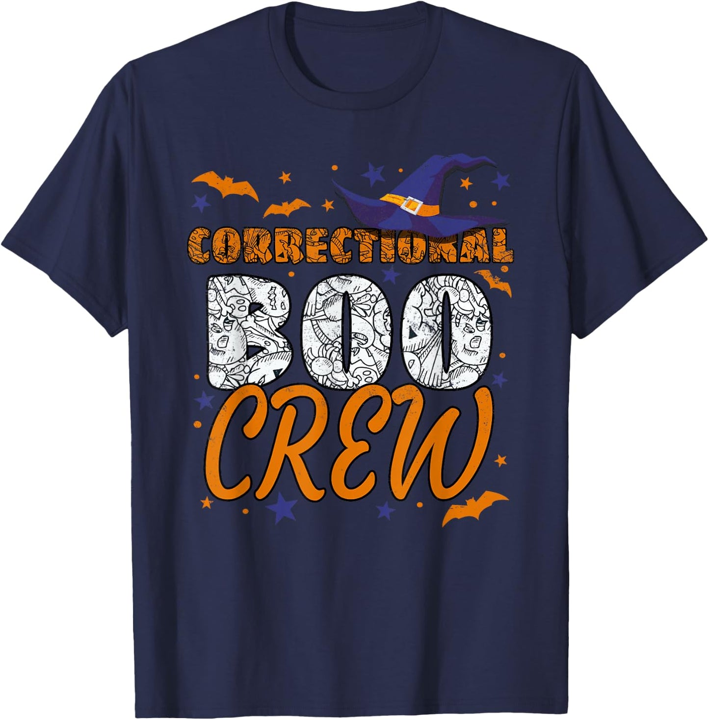 Correctional Boo Crew Halloween Nurse Matching T-Shirt - T-Shirt | Navy