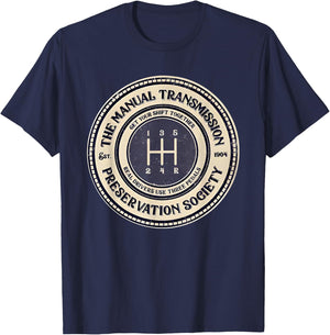 5 Speed the Manual Transmission Preservation Society T-Shirt - T-Shirt | Navy