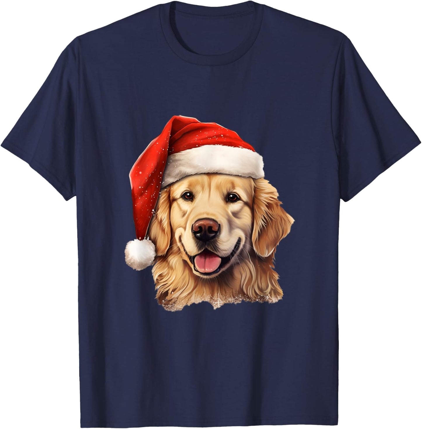 Christmas Golden Retriever - Golden Retriever Christmas T-Shirt - T-Shirt | Navy