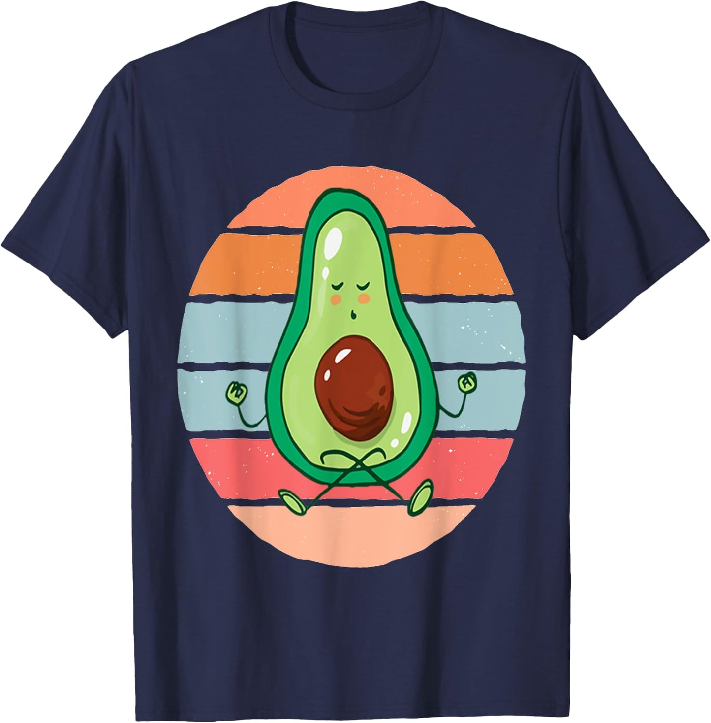 Funny Avocado Yoga Fitness Funny Exercising Gym Meditation T-Shirt - T-Shirt | Navy