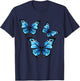 Blue Butterfly Art Garden Beautiful Butterflies Insects T-Shirt - T-Shirt | Navy