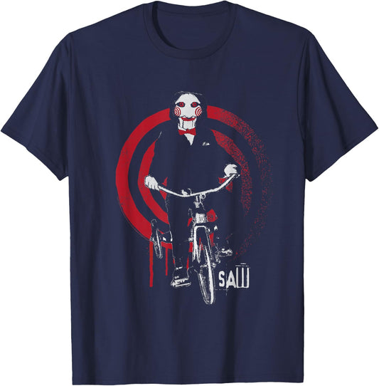 Saw Jigsaw on Bike T-Shirt - T-Shirt | Navy