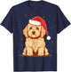 Xmas Golden Doodle Santa on Christmas Goldendoodle T-Shirt - T-Shirt | Navy
