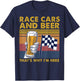 Vintage Race Cars Checkered Flag Beer That's Why I'm Here T-Shirt - T-Shirt | Navy