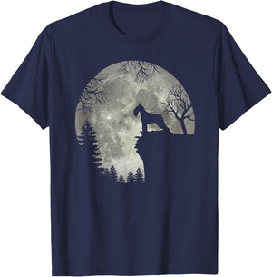 Standard Schnauzer And Moon Halloween T-Shirt - T-Shirt | Navy