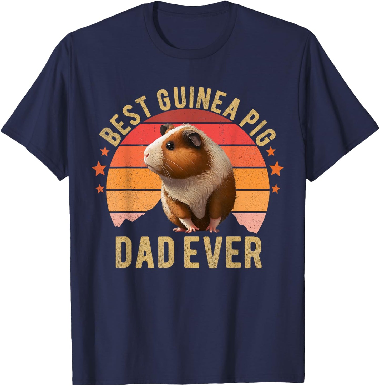 Best Guinea Pig Dad Ever Guinea Pig Shirt Furry Potato Cavy T-Shirt - T-Shirt | Navy