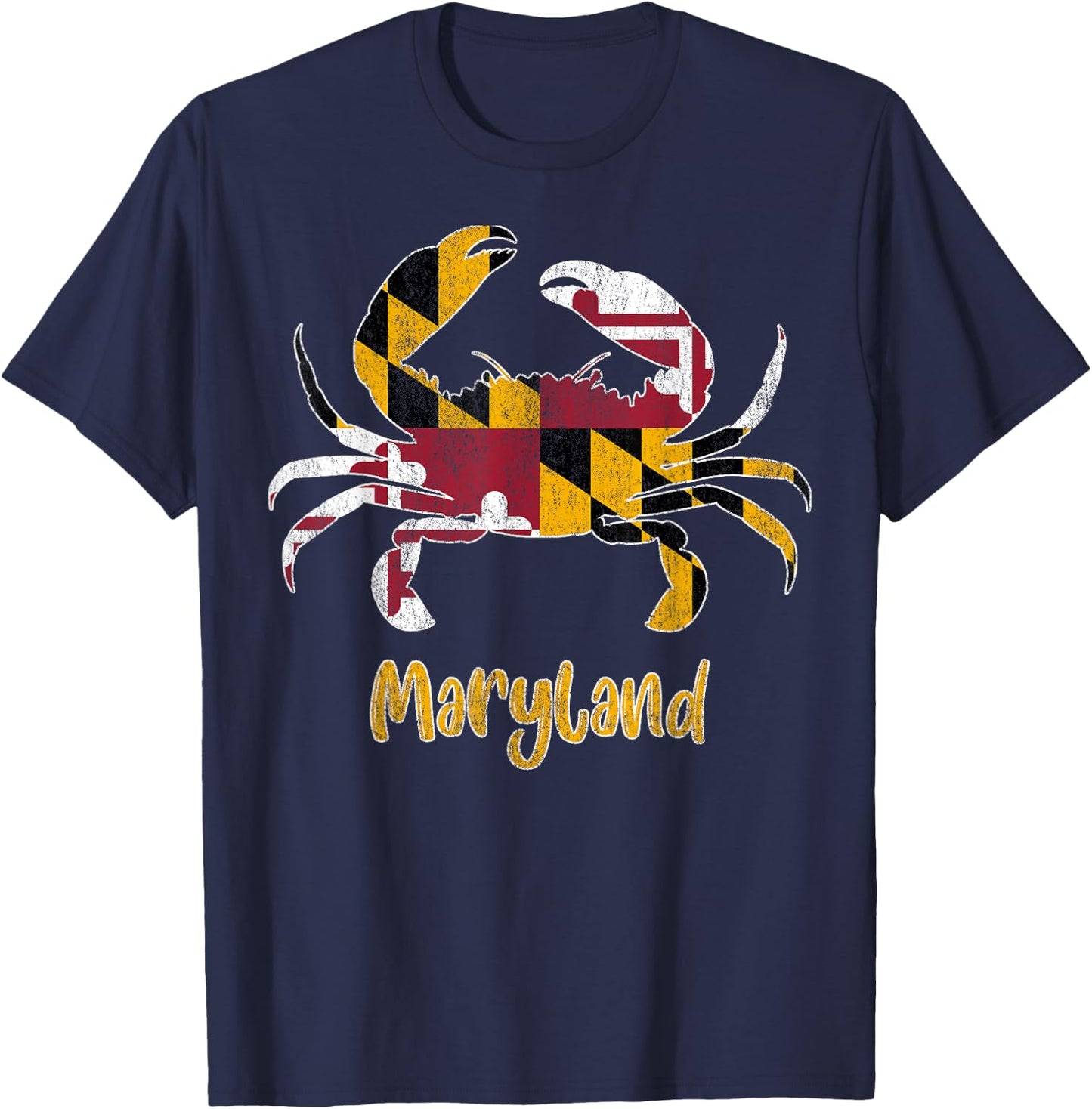 Maryland Blue Crab Flag of Maryland Family Vacation Camping T-Shirt - T-Shirt | Navy
