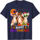 Happy Hallothanksmas Chihuahua Dog Halloween Christmas T-Shirt - T-Shirt | Navy