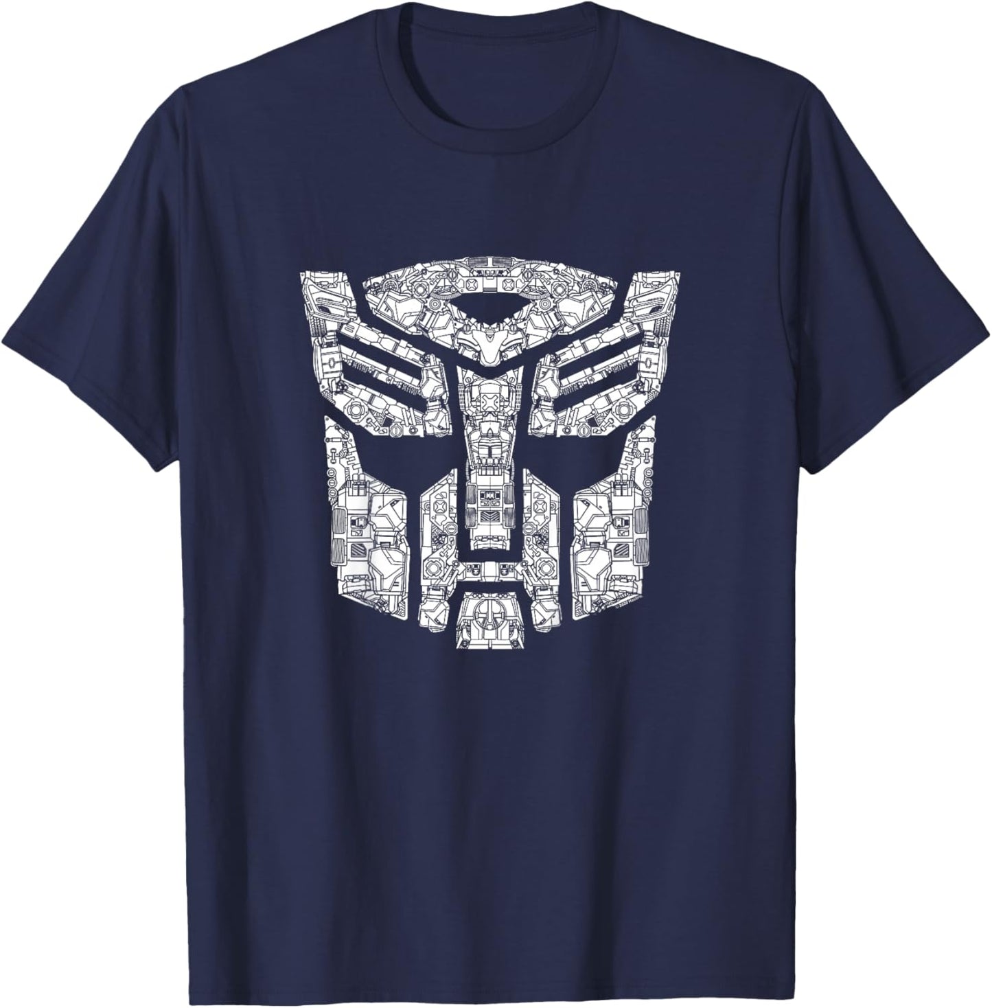 Transformers Detailed Autobot Icon Fill Helmet Symbol T-Shirt - T-Shirt | Navy