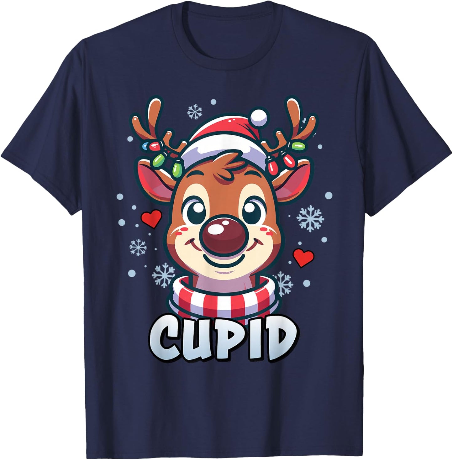 Santa’s Reindeer Cupid Xmas Group Costume T-Shirt - T-Shirt | Navy
