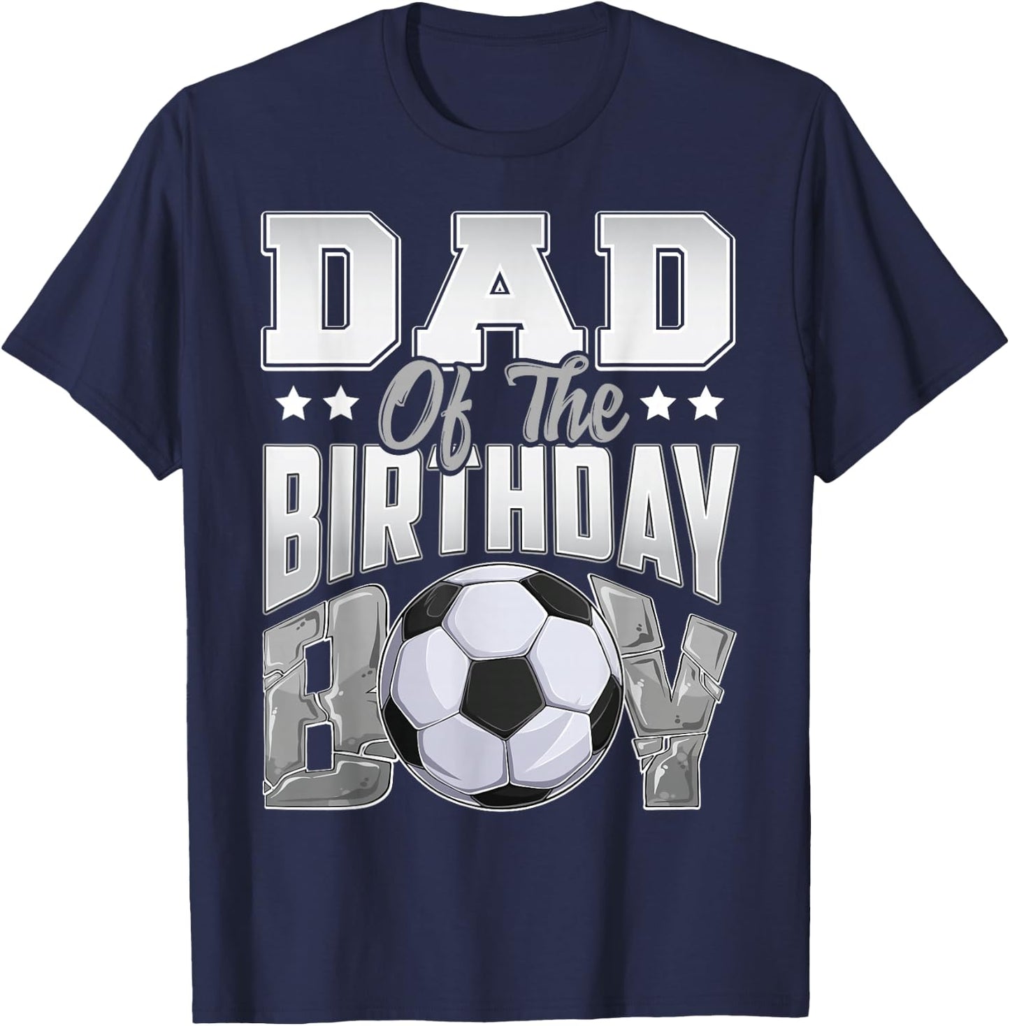Dad Soccer birthday Boy Family Baller b-day Party T-Shirt - T-Shirt | Navy