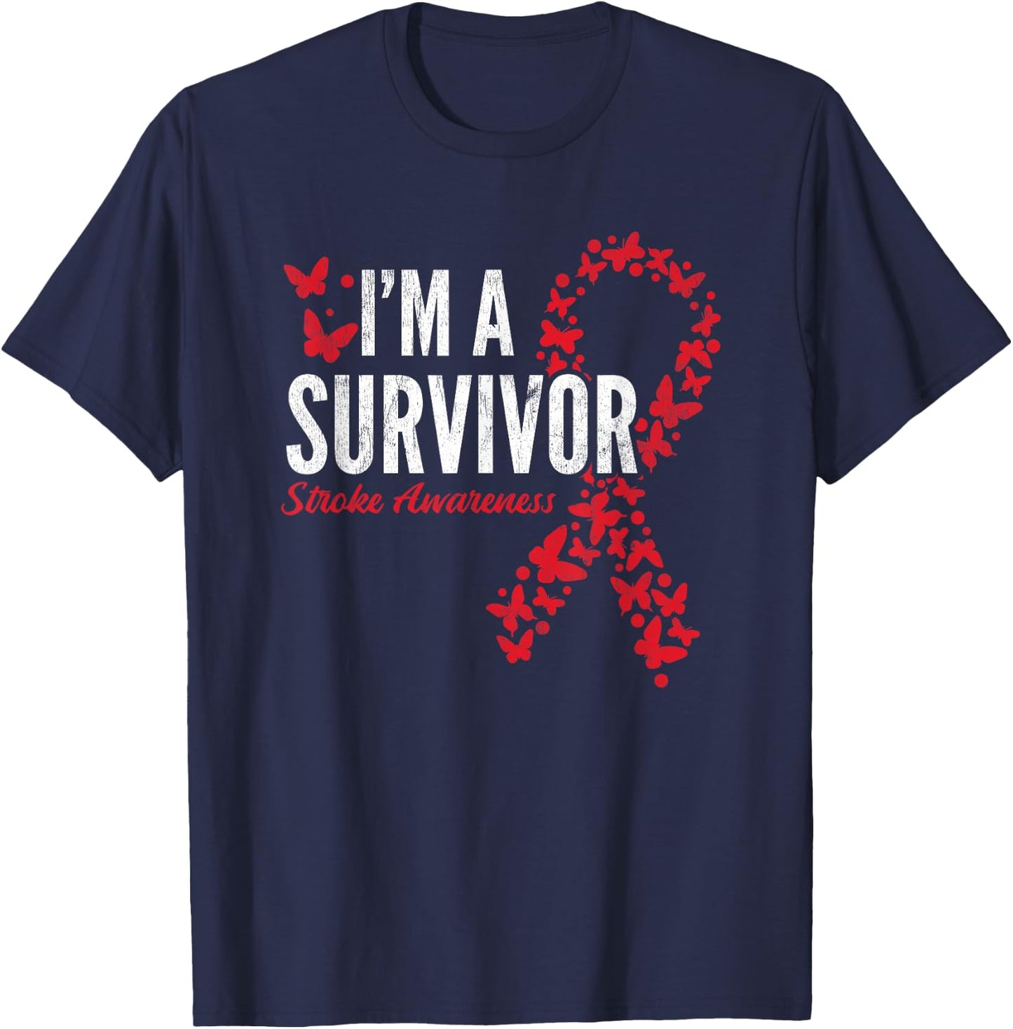 Survivor Stroke Awareness Stroke Survivor T-Shirt - T-Shirt | Navy