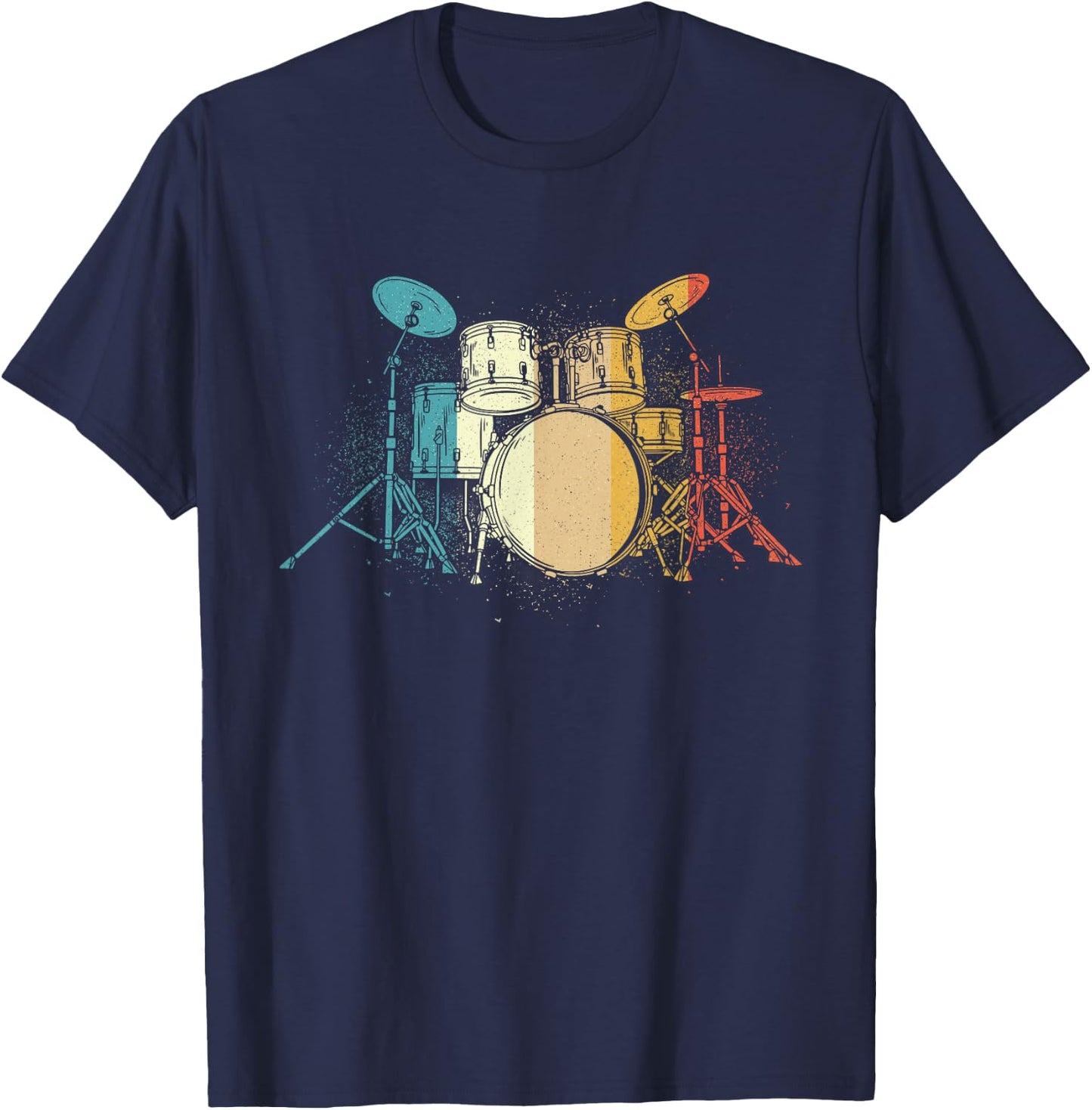 Retro Vintage Drum Sets - Drummer Drumming Lover Percussion T-Shirt - T-Shirt | Navy