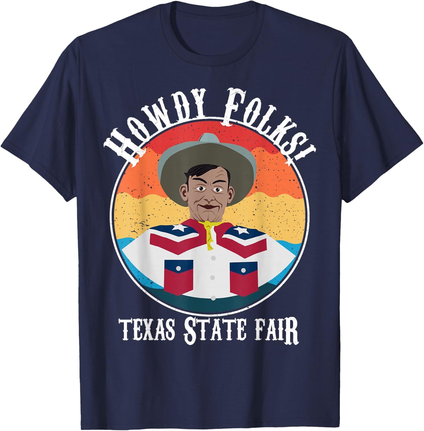 Texas State Fair Cowboy Novelty Souvenir Merch T-Shirt - T-Shirt | Navy