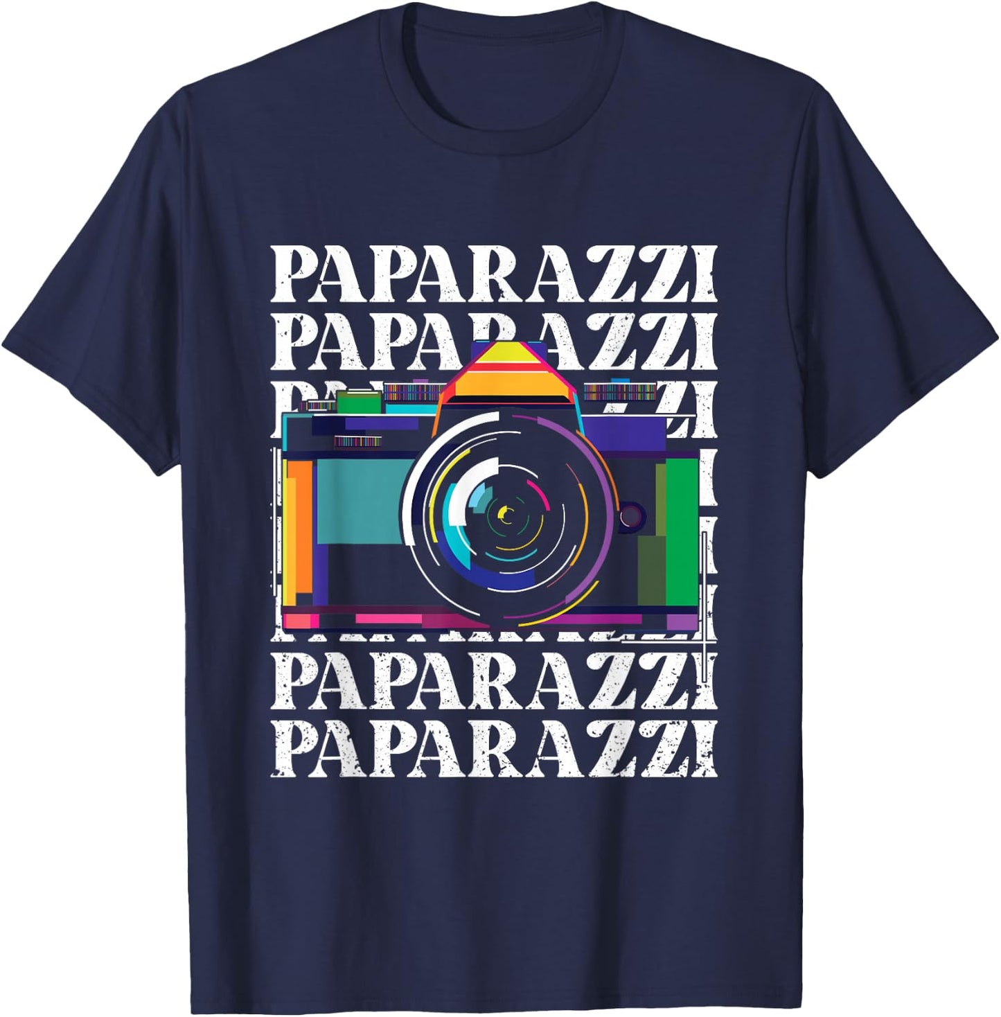 Paparazzi | Yellow Journalism Press | Photographer Camera T-Shirt - T-Shirt | Navy