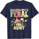Somebody's Feral Aunt Opossum Wild Auntie Groovy Mushroom T-Shirt - T-Shirt | Navy