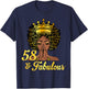 58 And Fabulous Happy 58th Birthday African American Women T-Shirt - T-Shirt | Navy