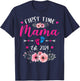 First Time Mama 2024 Mother's Day Soon To Be Mom Pregnancy T-Shirt - T-Shirt | Navy