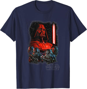 Star Wars Empire Strikes Back Vintage Galactic Darth Vader T-Shirt - T-Shirt | Navy