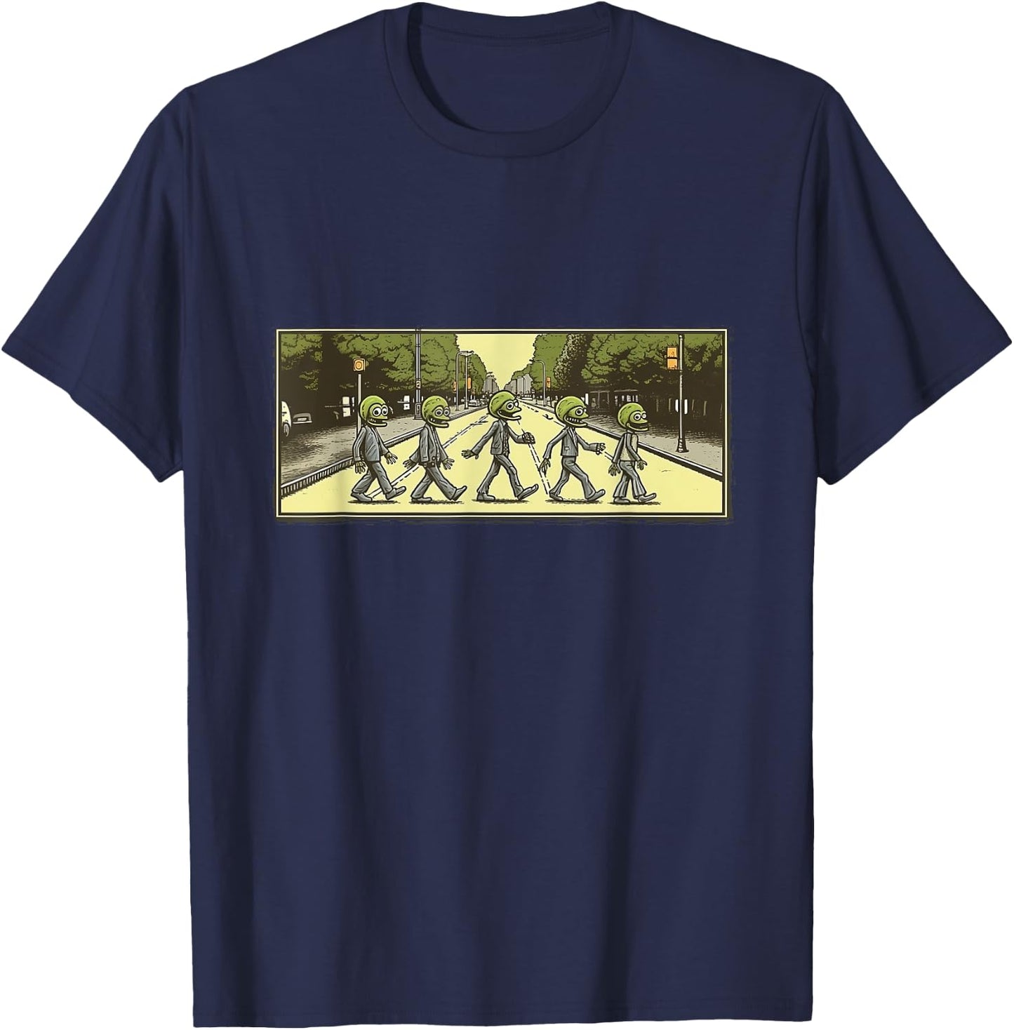 5 Aliens Crossing Abby Road T-Shirt - T-Shirt | Navy