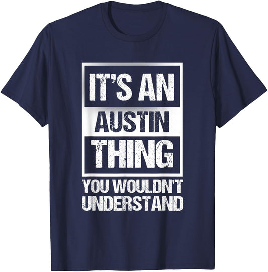 Retro Vintage Souvenir Austin T-Shirt - T-Shirt | Navy