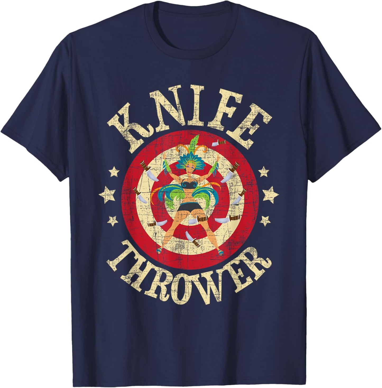Knife Thrower - Circus Birthday Party Circus Costume Small T-Shirt - T-Shirt | Navy