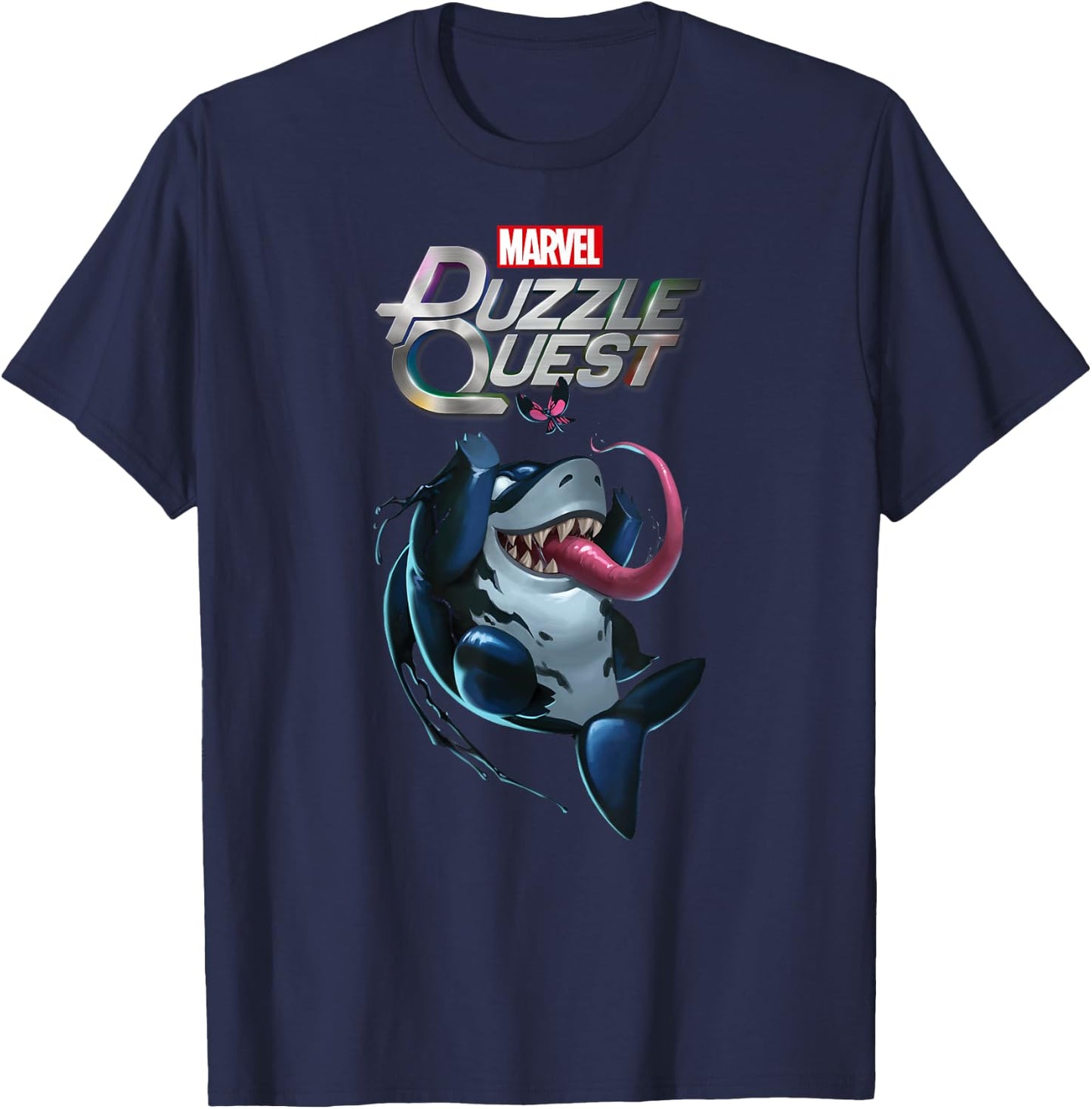 Marvel Puzzle Quest Jeff the Land Shark Jeffrey Symbiote T-Shirt - T-Shirt | Navy