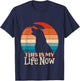 Distressed Retro Labrador Retriever This Is My Life Now T-Shirt - T-Shirt | Navy