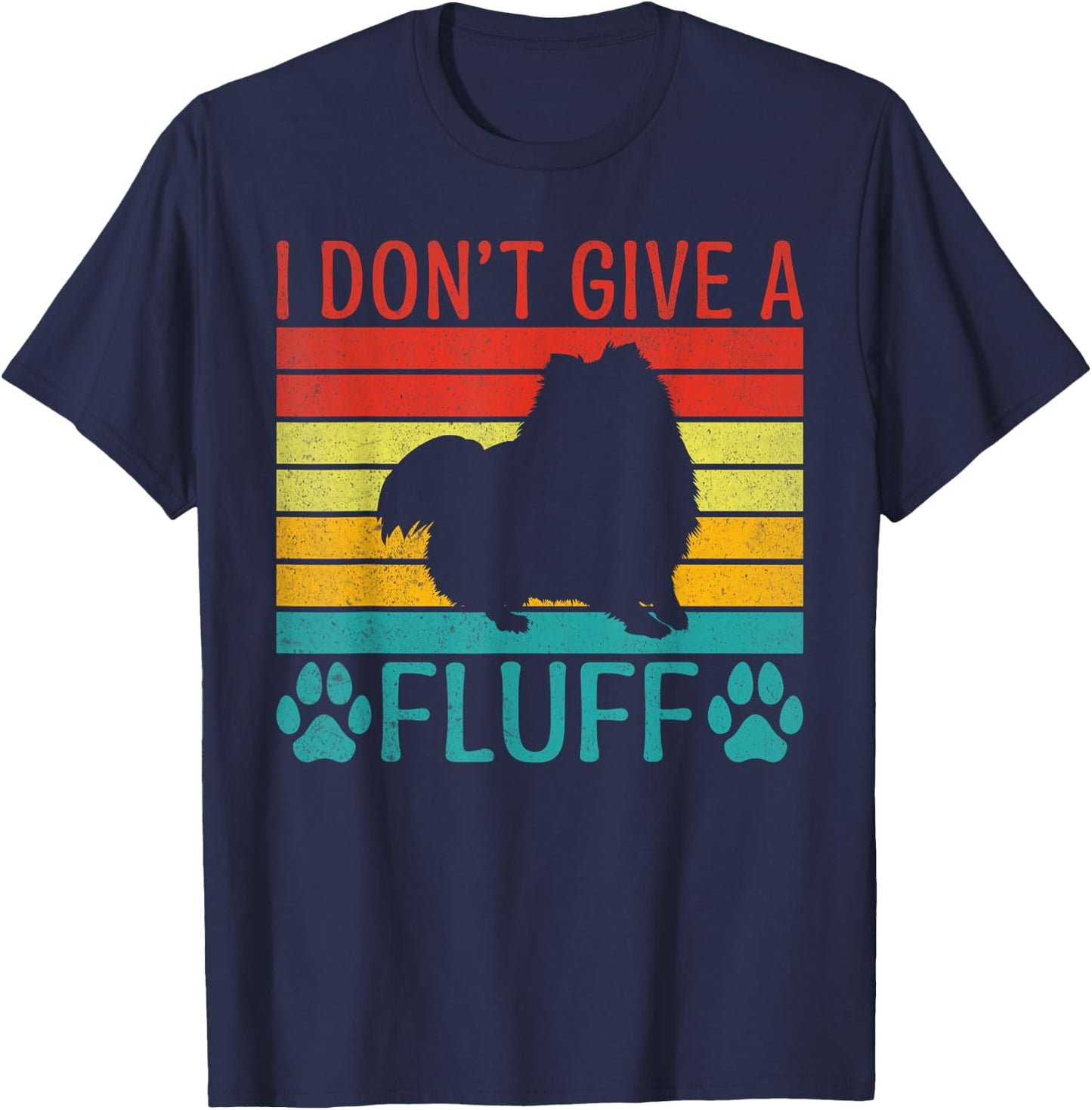 I dont give a Fluff Pomeranian T-Shirt - T-Shirt | Navy