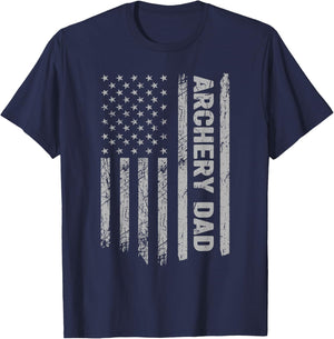 Funny Archery Dad America US Flag Patriot - Vintage Archer T-Shirt - T-Shirt | Navy