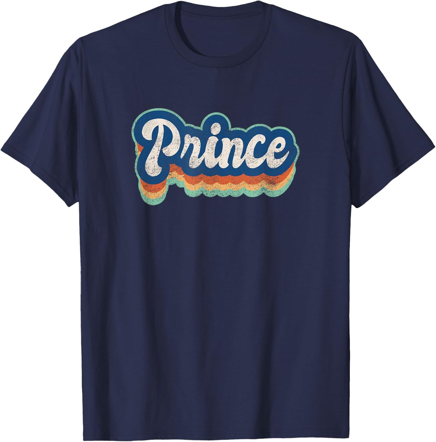 Prince First Name Boy Vintage Style 70s 80s Personalized T-Shirt - T-Shirt | Navy