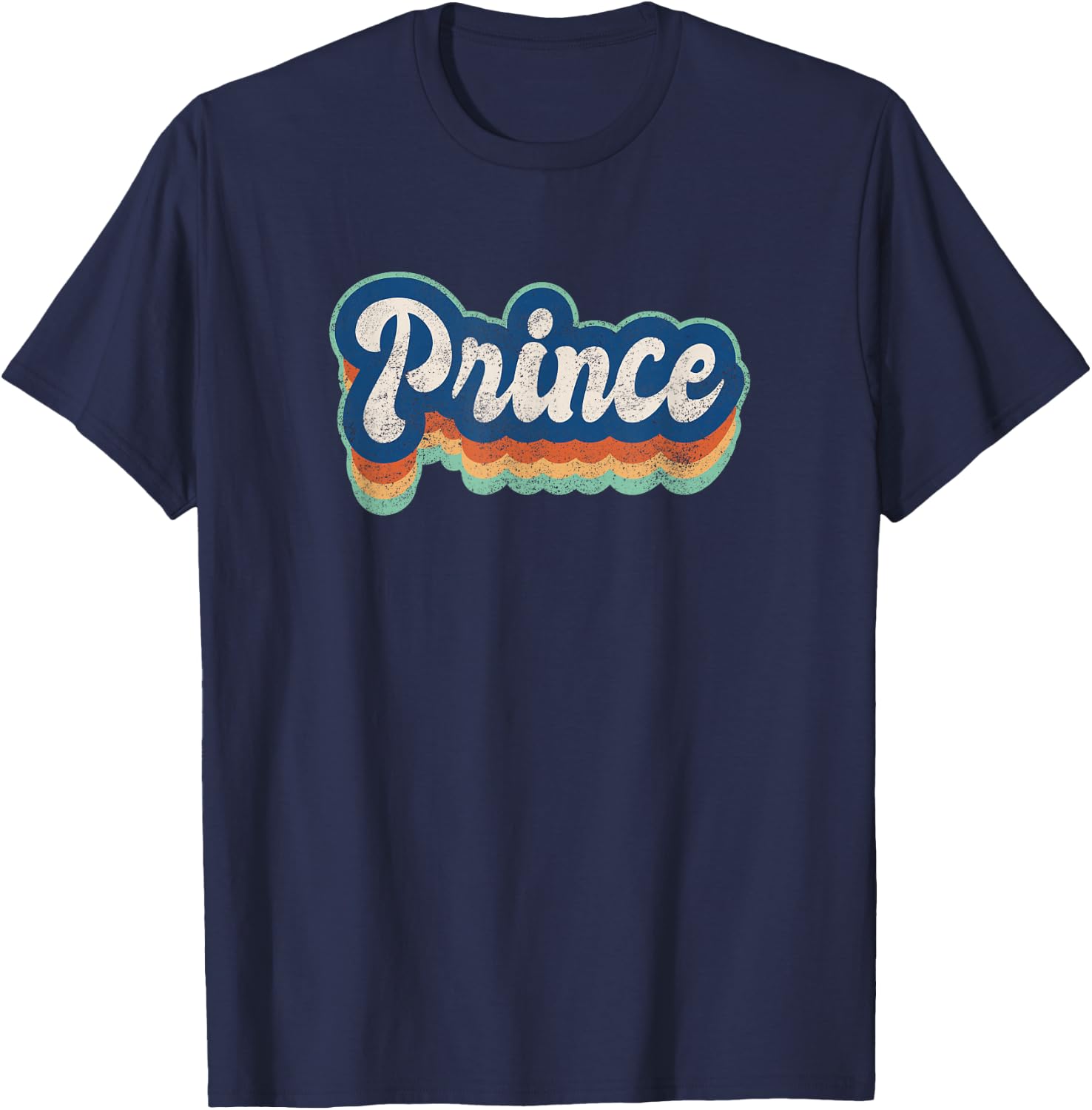 Prince First Name Boy Vintage Style 70s 80s Personalized T-Shirt - T-Shirt | Navy