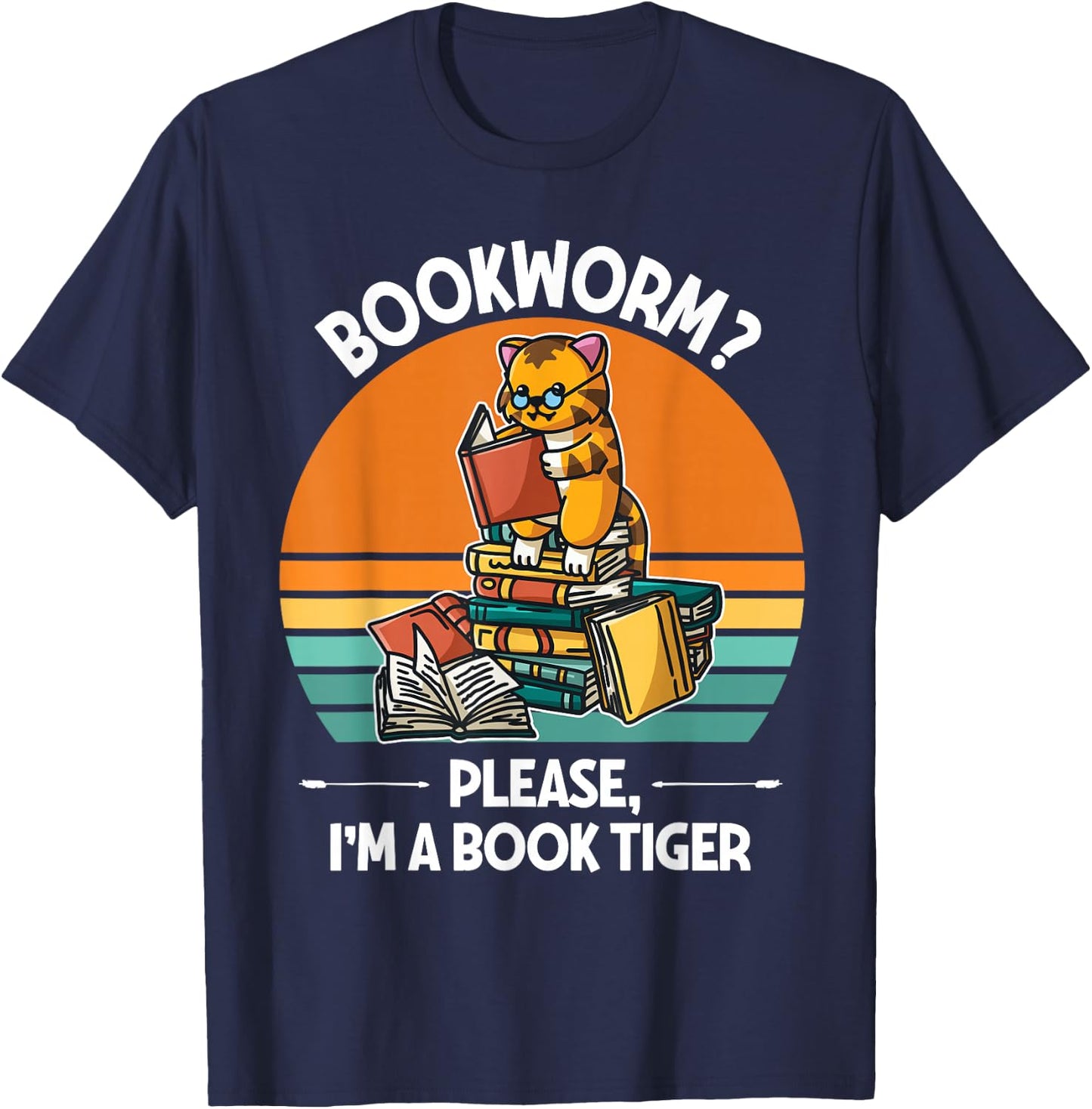 Bookworm Please I'm A Book Tiger T-Shirt - T-Shirt | Navy
