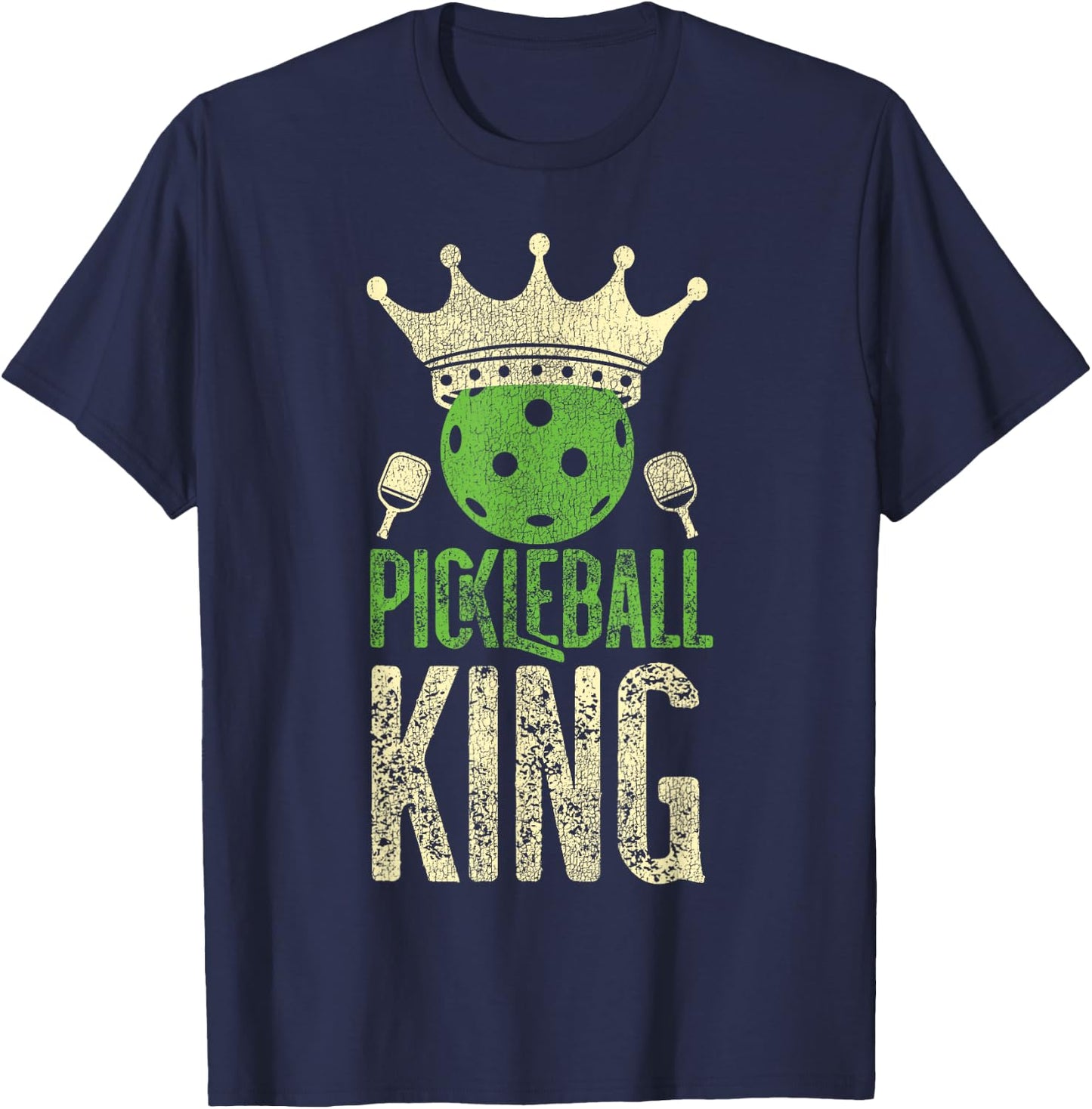 Pickleball Vintage Pickleball King T-Shirt - T-Shirt | Navy