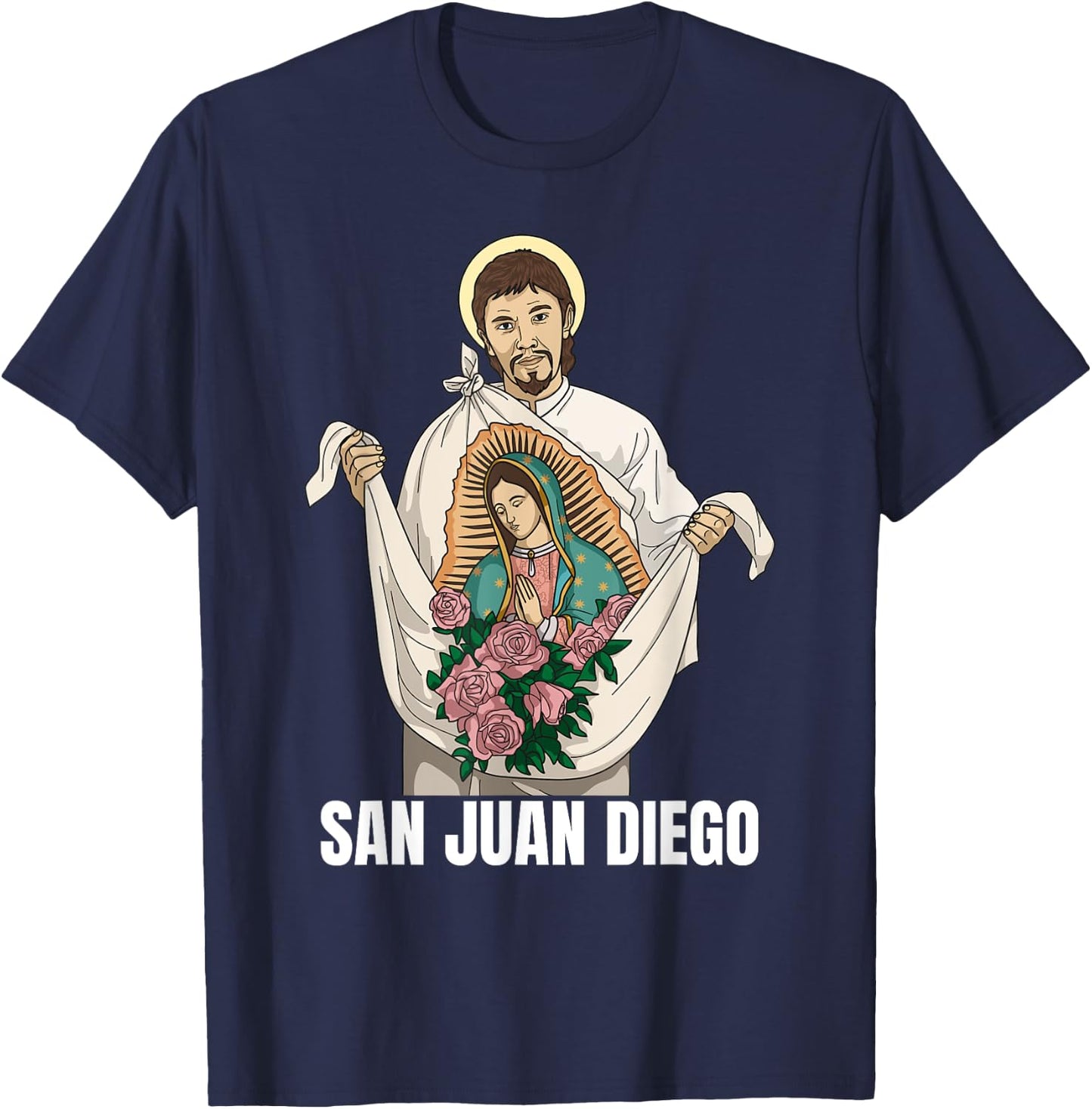 Saint Juan Diego Guadalupe Catholic T-Shirt - T-Shirt | Navy