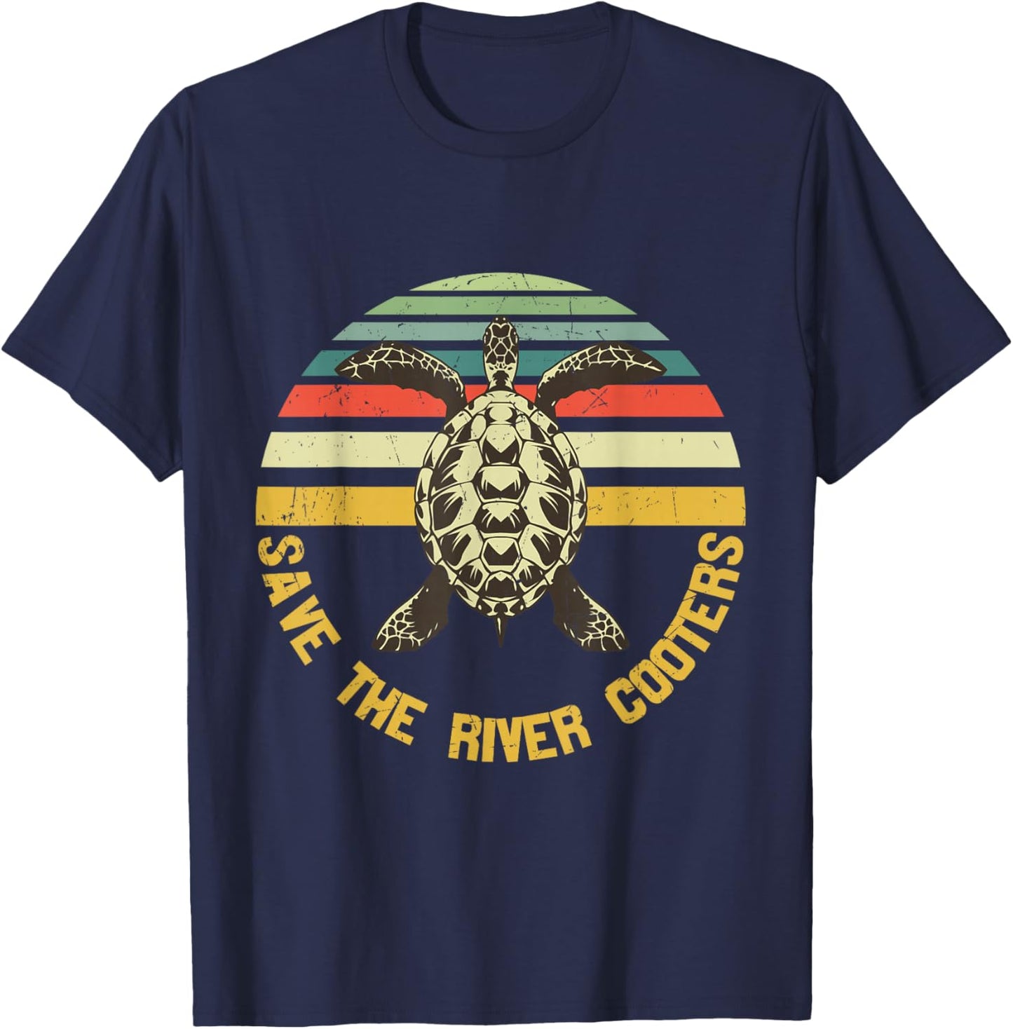 Save the River Cooters Turtles Eco-friendly T-Shirt - T-Shirt | Navy