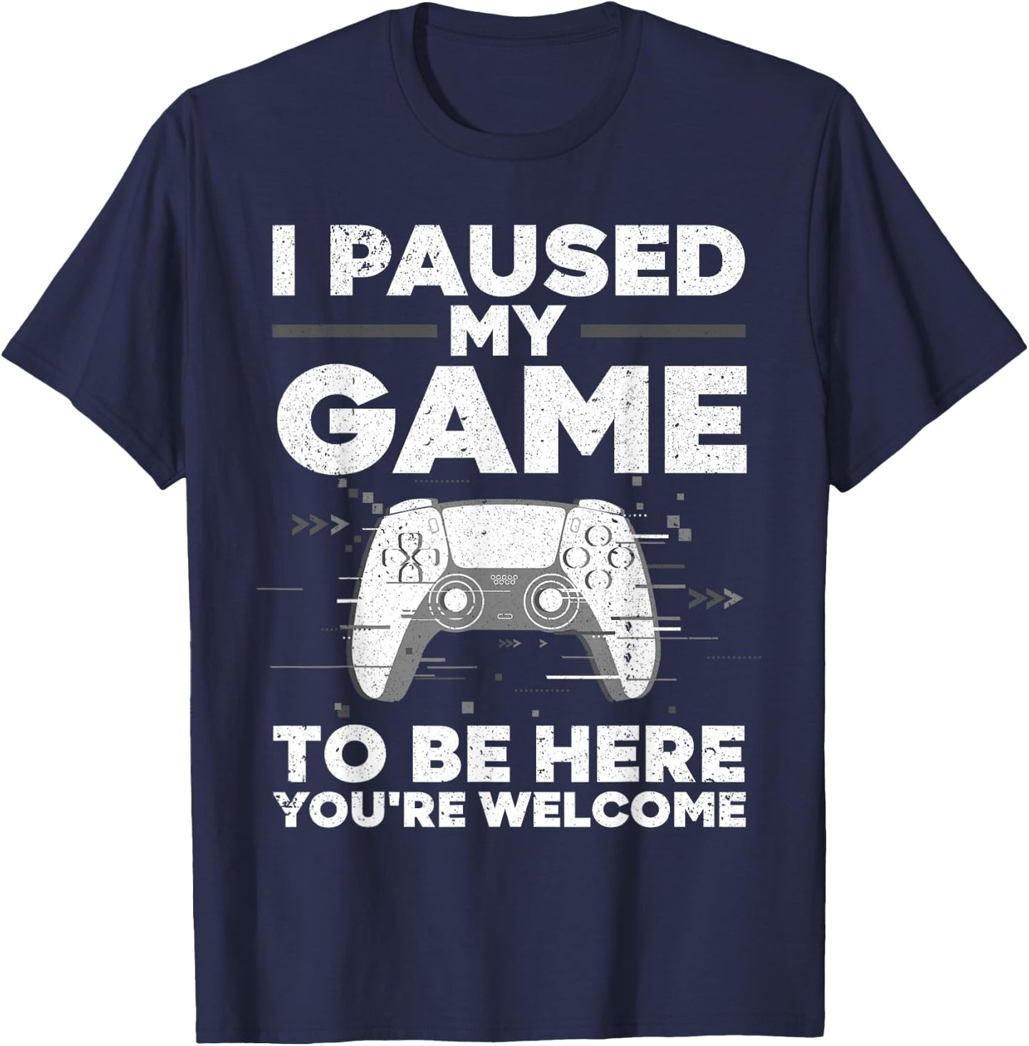 Cool Video Gamer Boys Kids Game Paused Gaming Gamers T-Shirt - T-Shirt | Navy