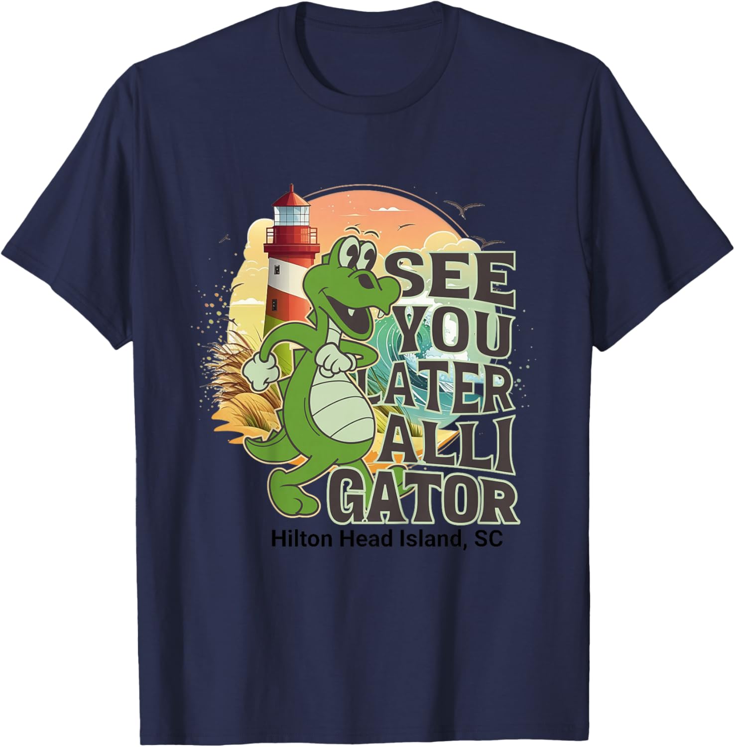 Kids Hilton Head Island South Carolina See You Later Alligator T-Shirt - T-Shirt | Navy