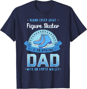 Figure Skating Dad Ice Skater Skates Sport Father's Day T-Shirt - T-Shirt | Navy