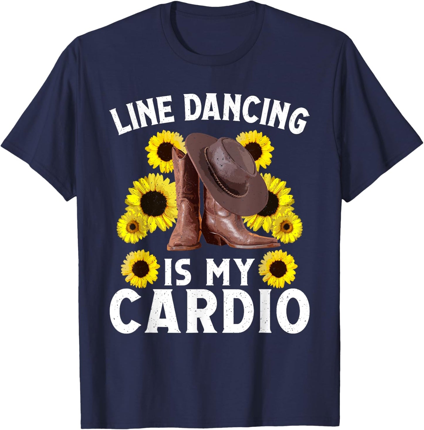 Line Dancing Art Men Country Dancing Rodeo Dancer T-Shirt - T-Shirt | Navy