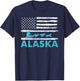Alaska Sled Dogs Mushing Dog Racing Sledding USA Flag Musher T-Shirt - T-Shirt | Navy
