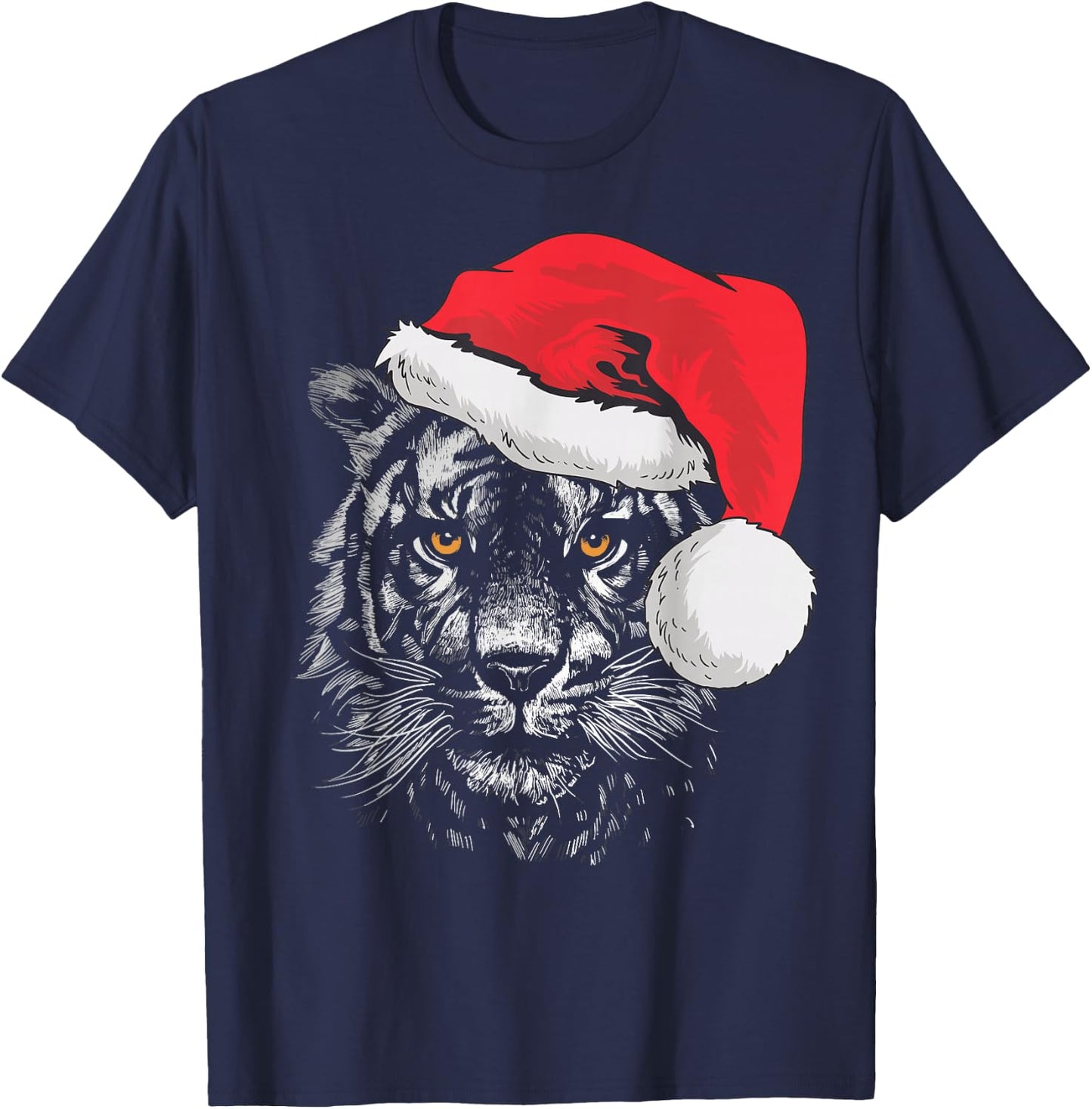 Tiger Shirts Men & Kids Tiger Santa Christmas 2025 T-Shirt - T-Shirt | Navy