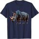 Rhino Art Polygon Animal Rhino T-Shirt - T-Shirt | Navy