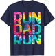 Run Dad Run Marathon Tie Dye Running Spectator T-Shirt - T-Shirt | Navy